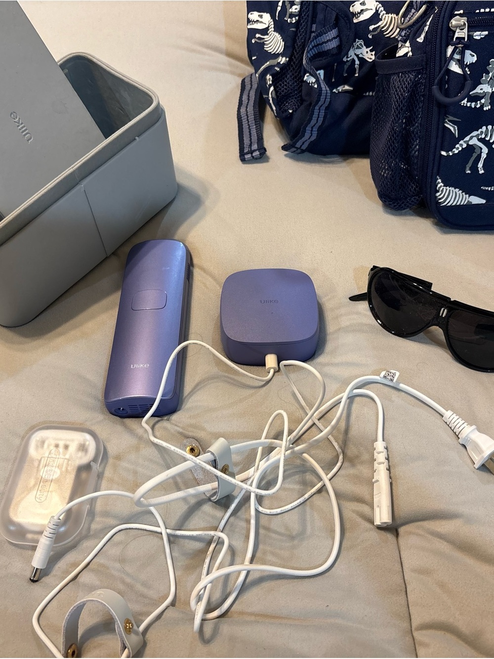 Purple Portable Device Set with Charging Accessories